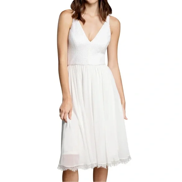 open lace back dress Alicia Mixed Media Dress – Dress the Population main image 0
